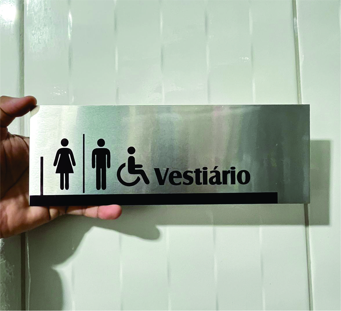PLACA DE ALUMÍNIO PARA ORGANIZAÇÃO DE AMBIENTES PERSONALIZADA