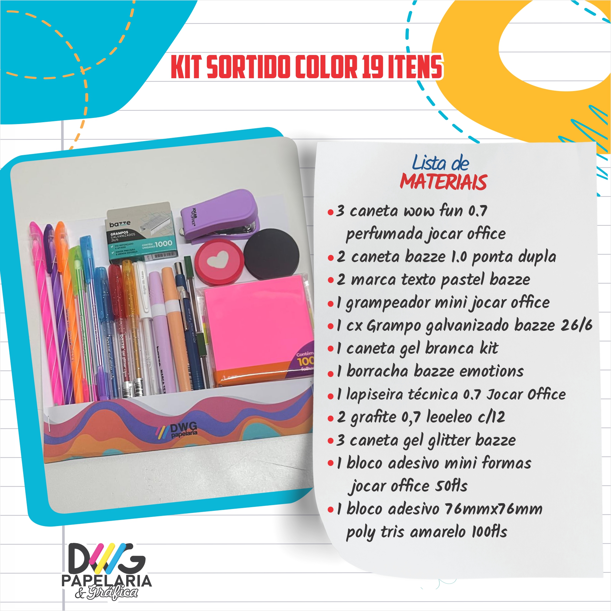 KIT SORTIDO COLOR 19 ITENS