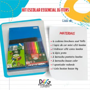 KIT ESCOLAR ESSENCIAL 16 ITENS